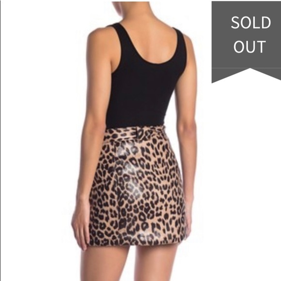 Know One Cares Embossed Leopard Faux Leather Skirt - Picture 2 of 7
